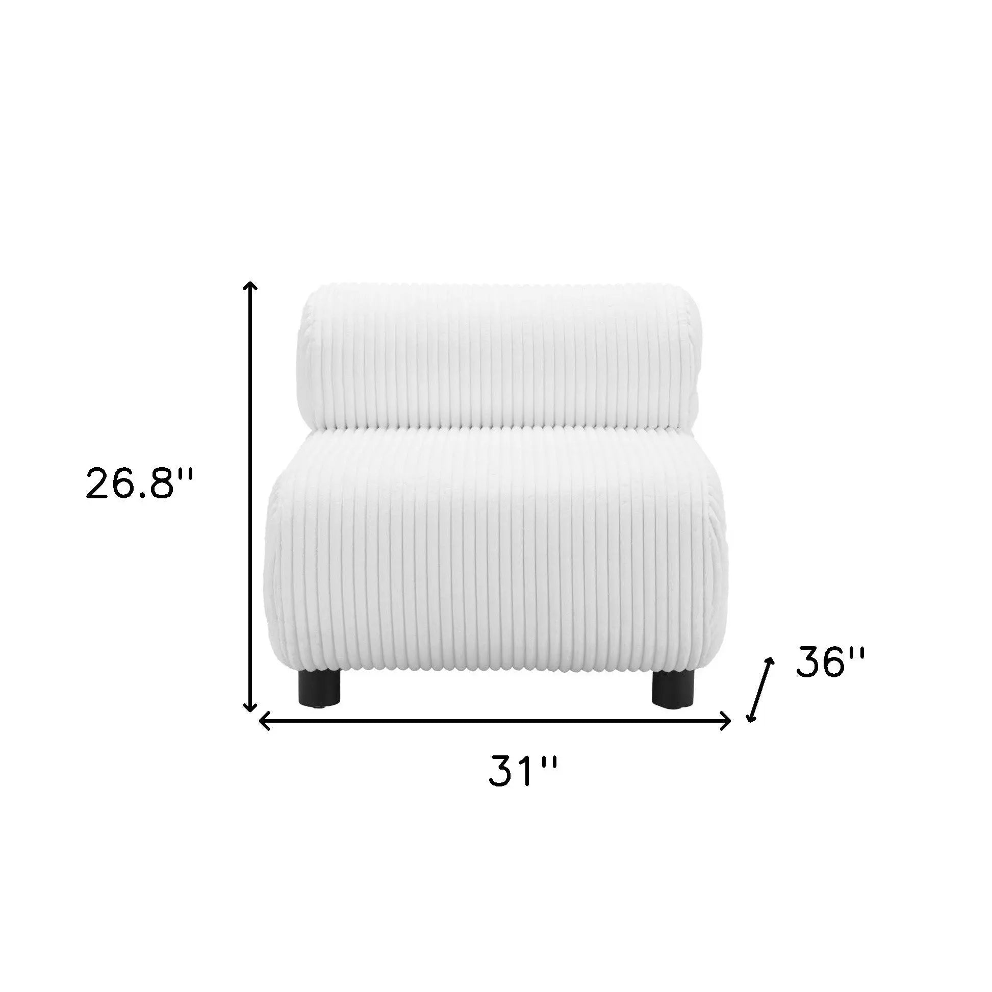 31" White And Black Corduroy And Upholstered Side Chair Homeroots Living Room