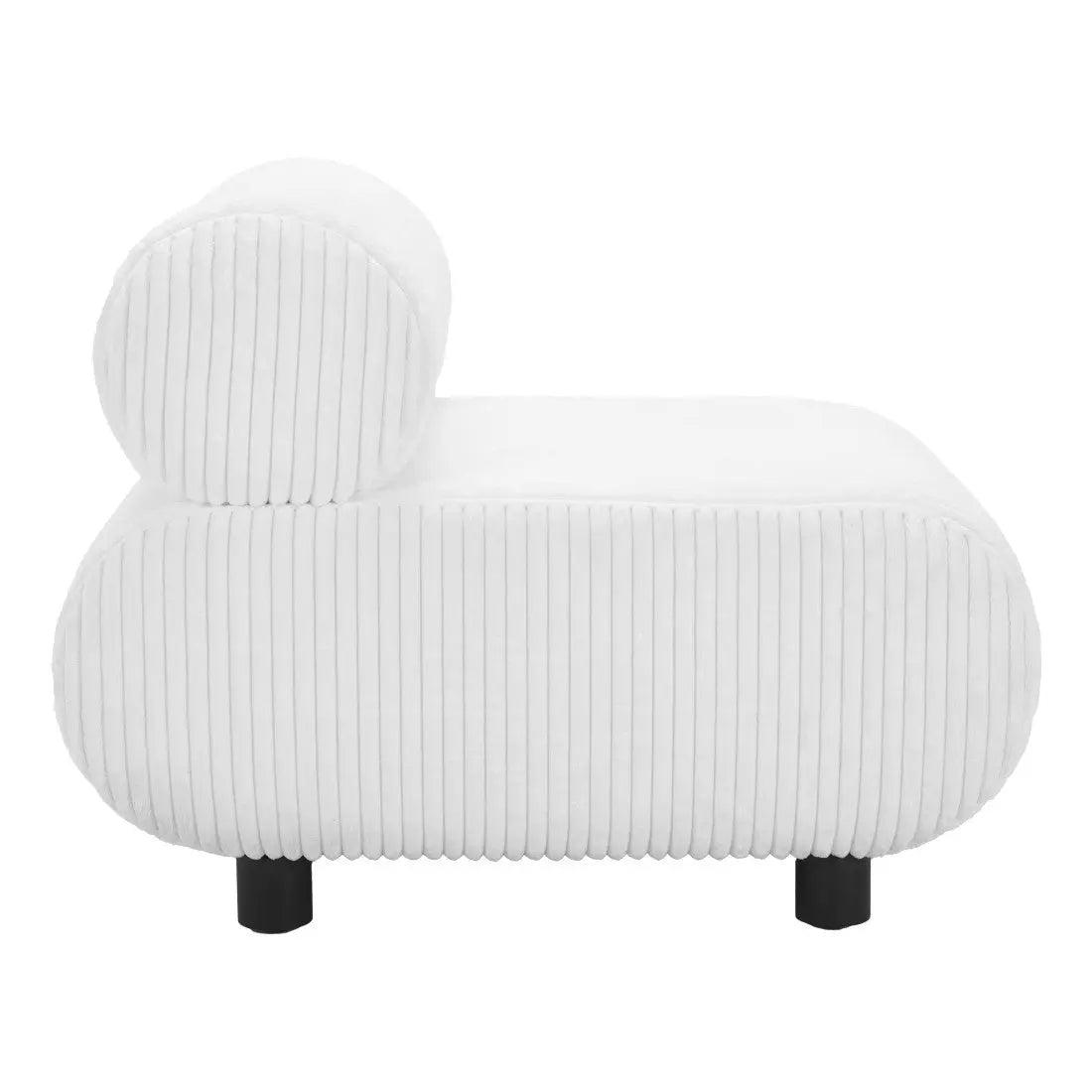 31" White And Black Corduroy And Upholstered Side Chair Homeroots Living Room