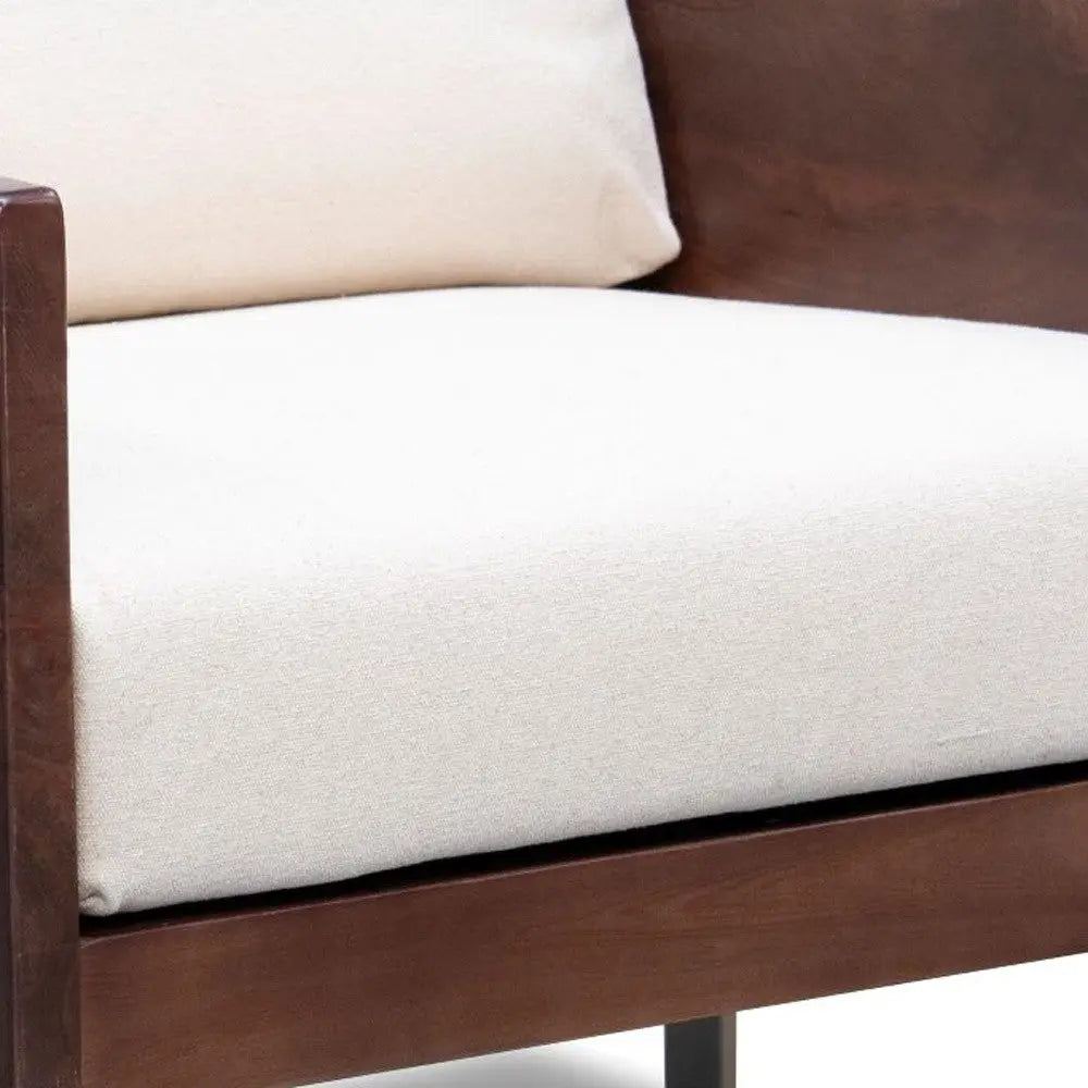 31" White Brown And Gold Top Grain Leather Arm Chair Homeroots Living Room