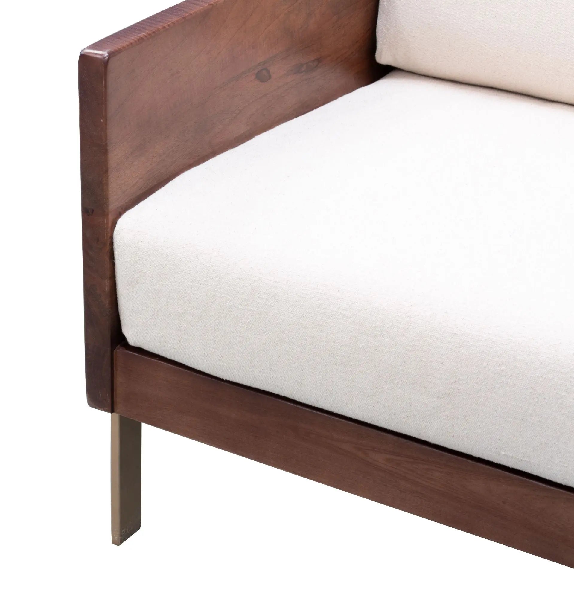 31" White Brown And Gold Top Grain Leather Arm Chair Homeroots Living Room