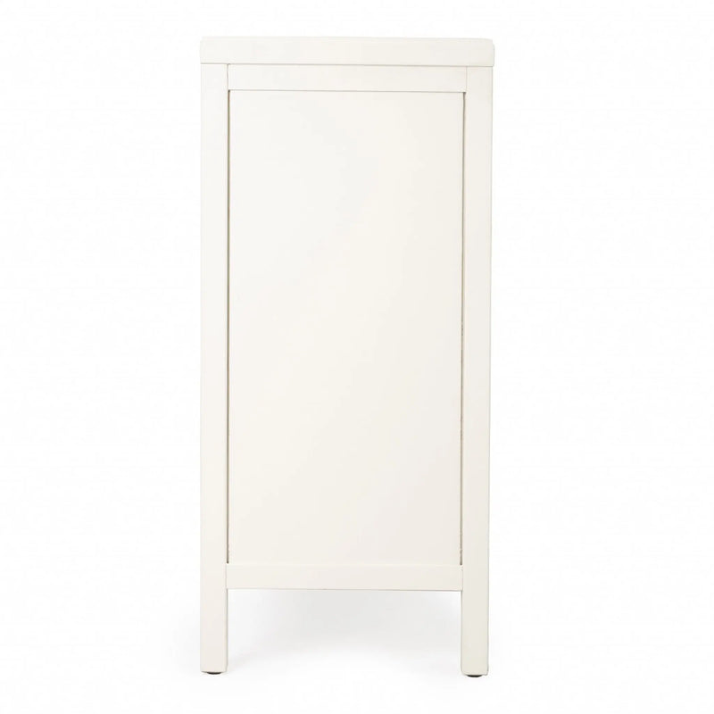31" White Solid Wood Two Drawer Sideboard with Two Doors Homeroots Kitchen & Dining
