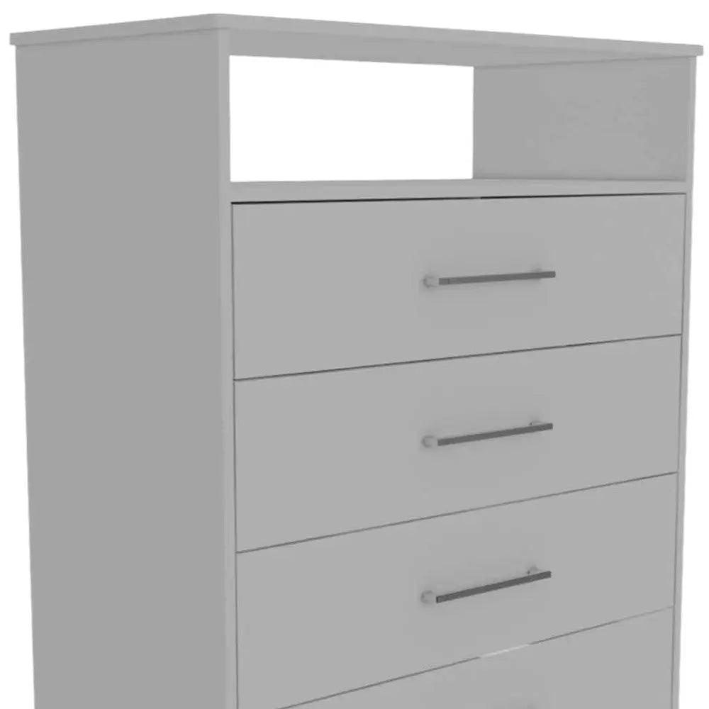 31" White Wood Four Drawer Dresser Homeroots Bed & Bath