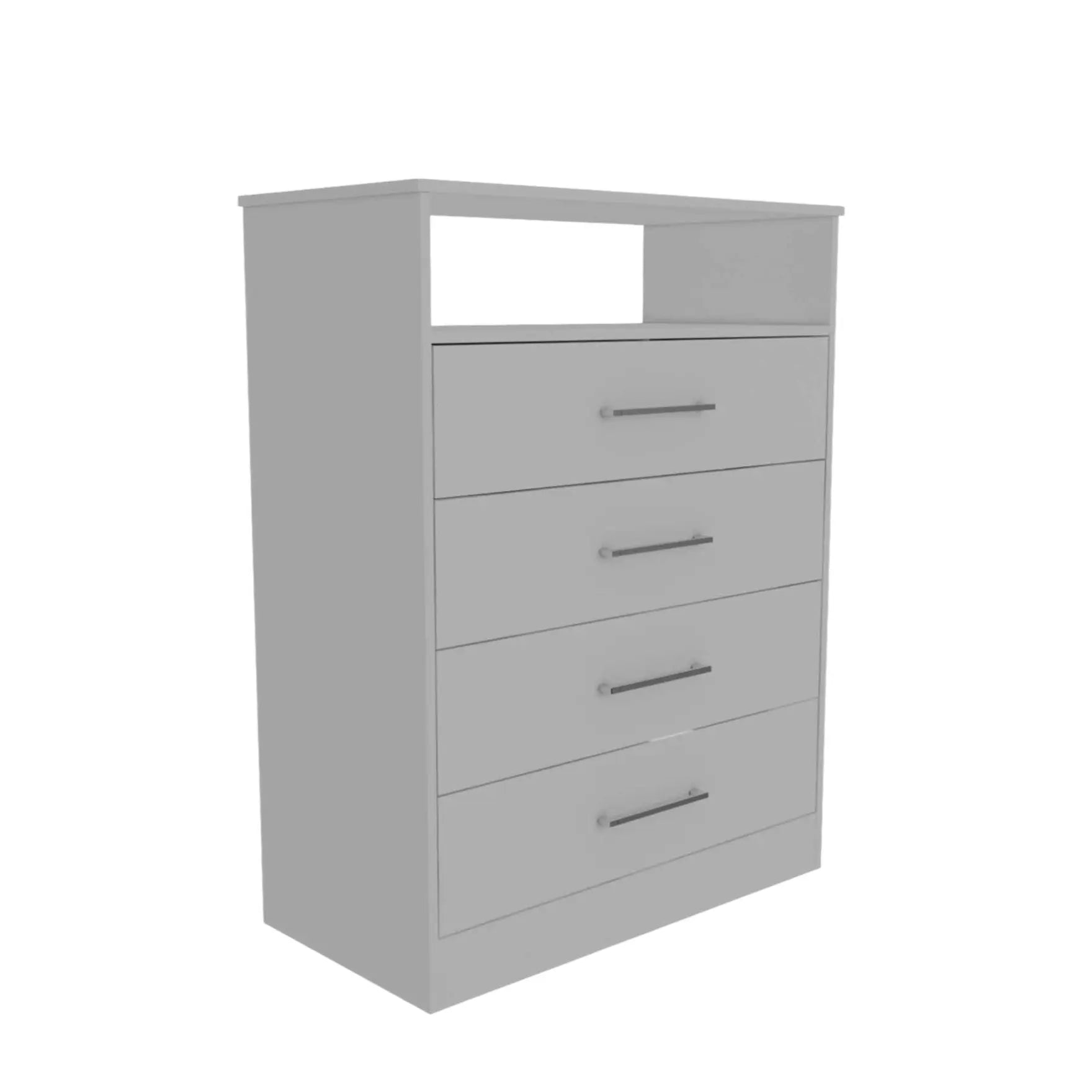 31" White Wood Four Drawer Dresser Homeroots Bed & Bath