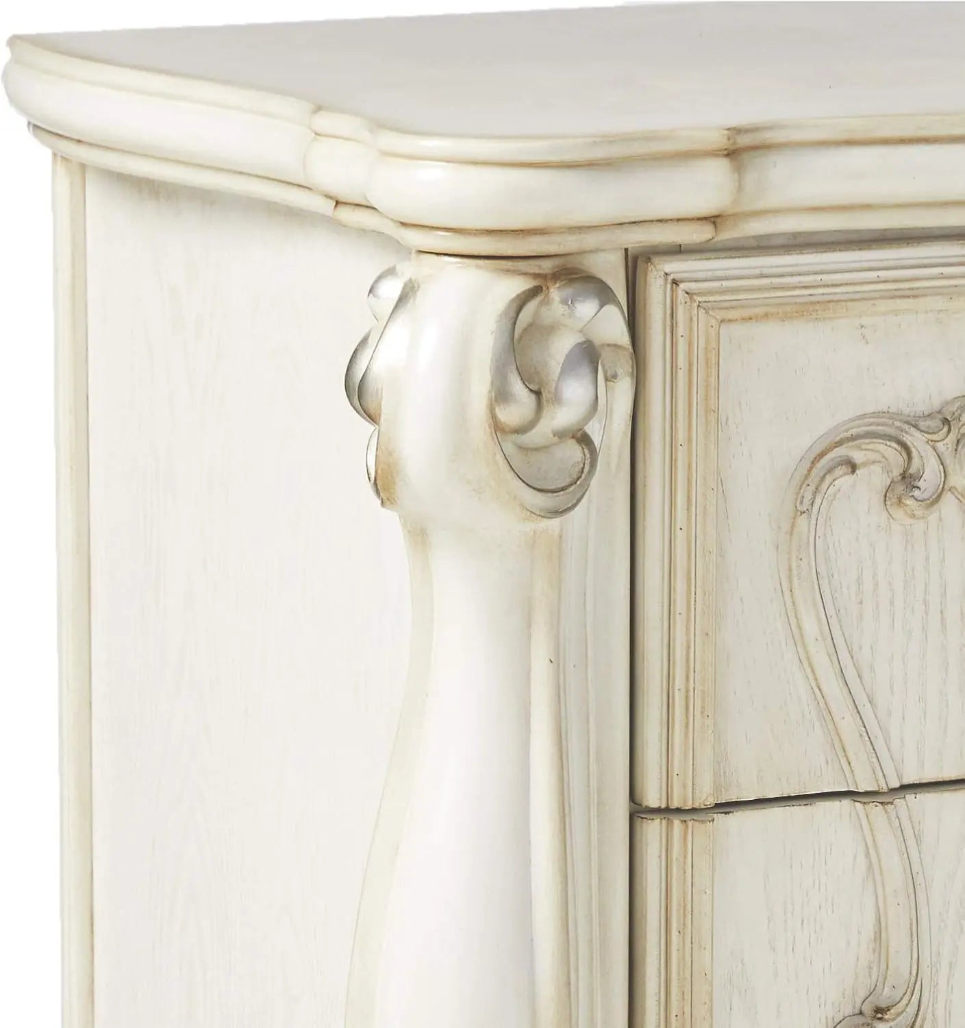 31" White Wood Two Drawer Nightstand Homeroots Bed & Bath