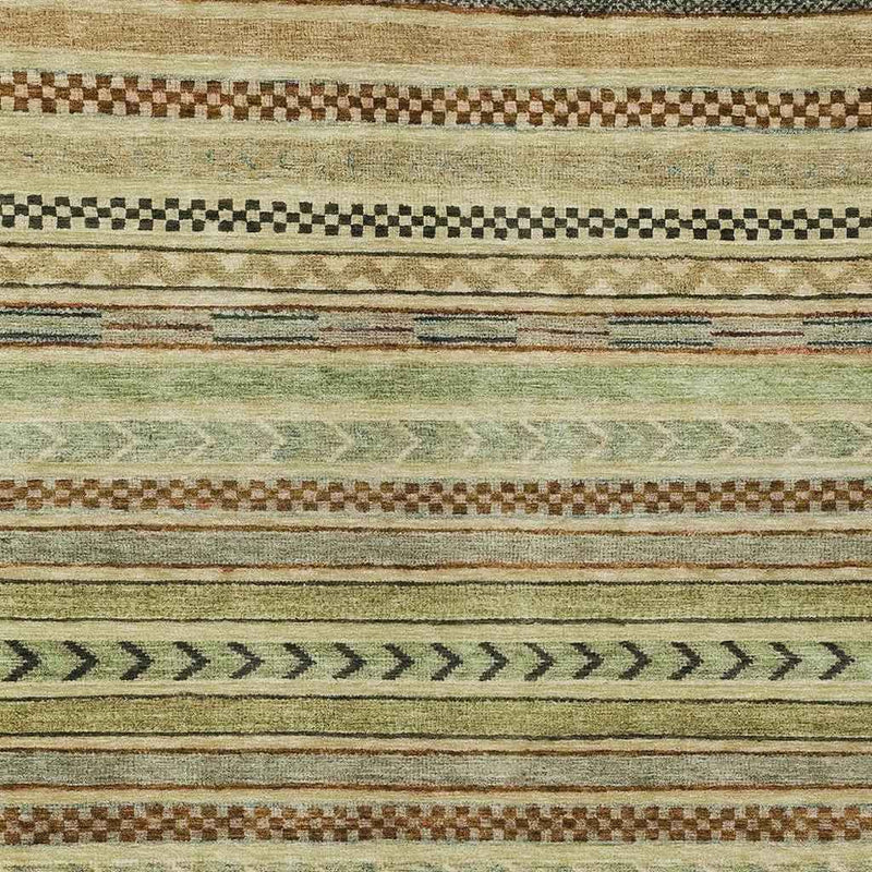 10' X 14' Beige And Taupe Striped Washable Indoor Outdoor Area Rug