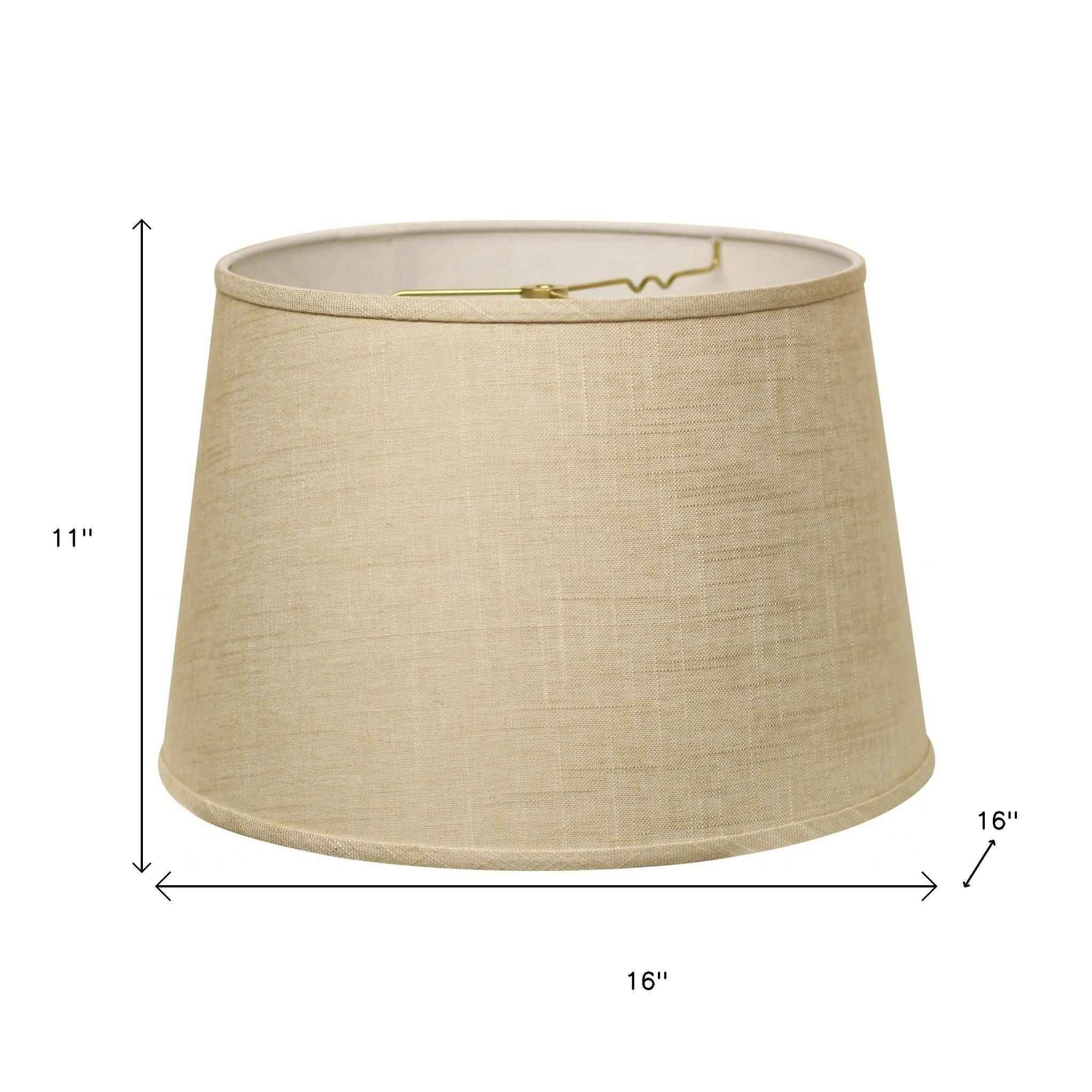 16" Light Wheat Rounded Empire Slanted Linen Lampshade