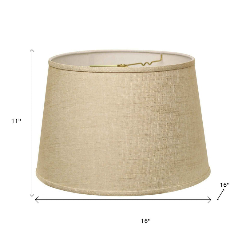 16" Light Wheat Rounded Empire Slanted Linen Lampshade