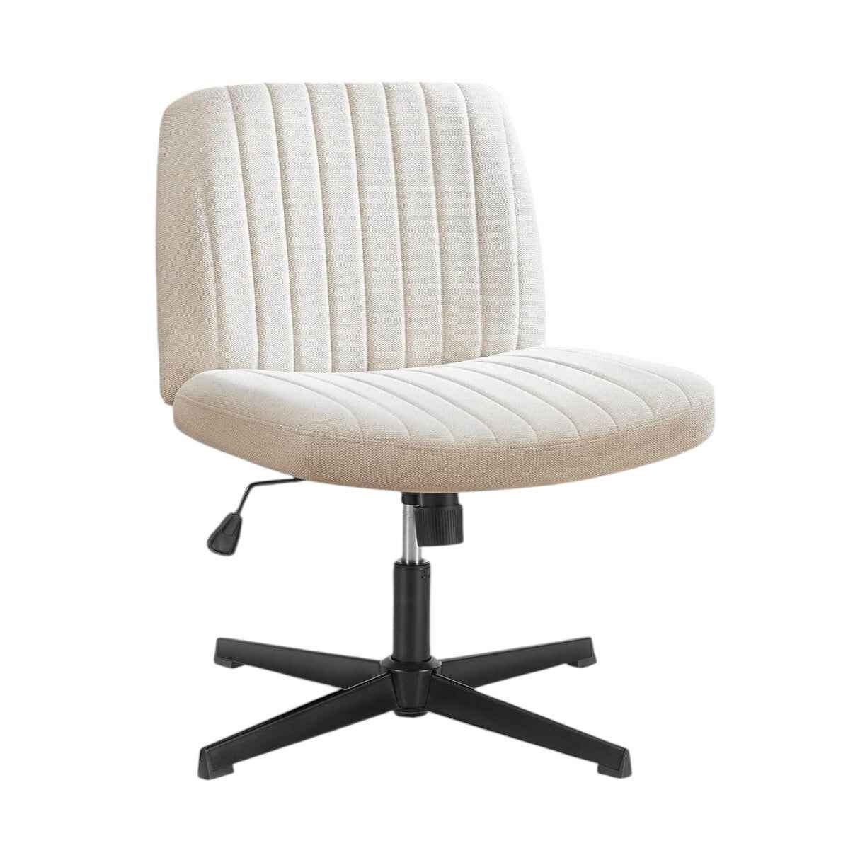 19" Black Tufted Swivel Lounge Chair