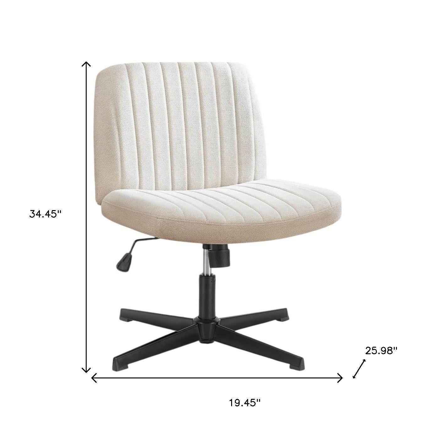 19" Black Tufted Swivel Lounge Chair