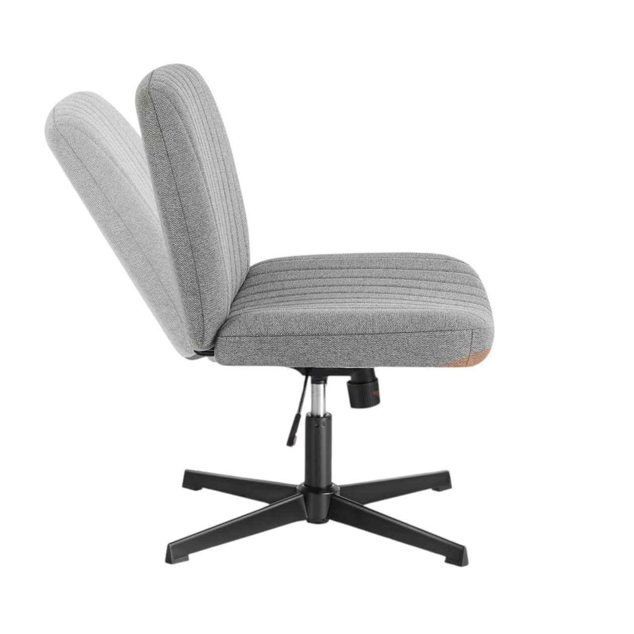 19" Black Tufted Swivel Lounge Chair