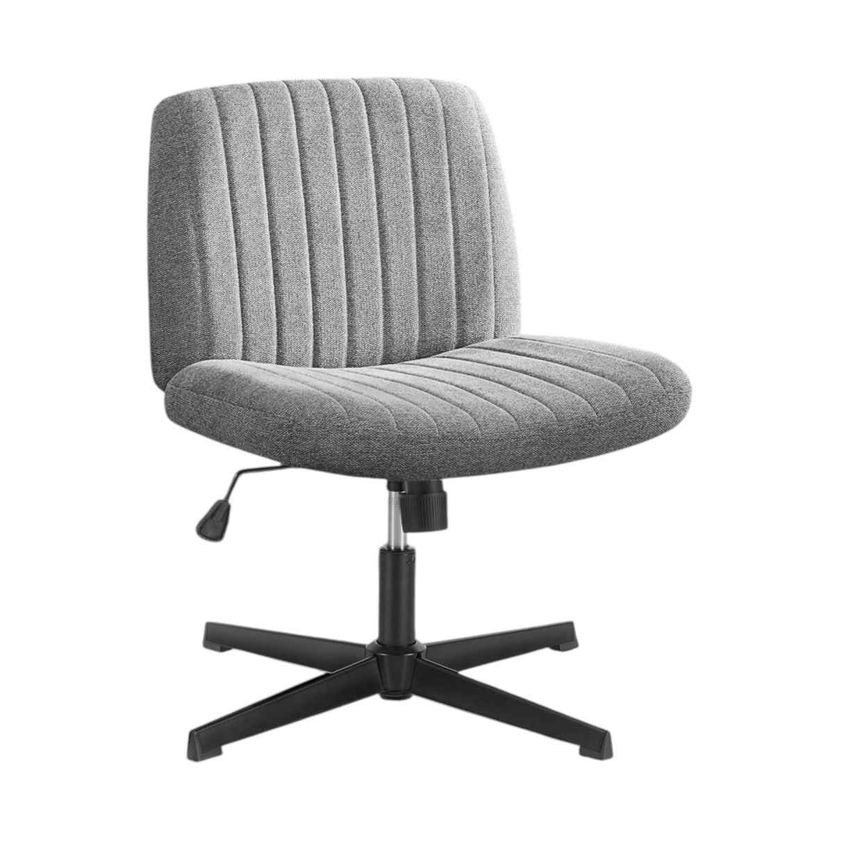 19" Black Tufted Swivel Lounge Chair