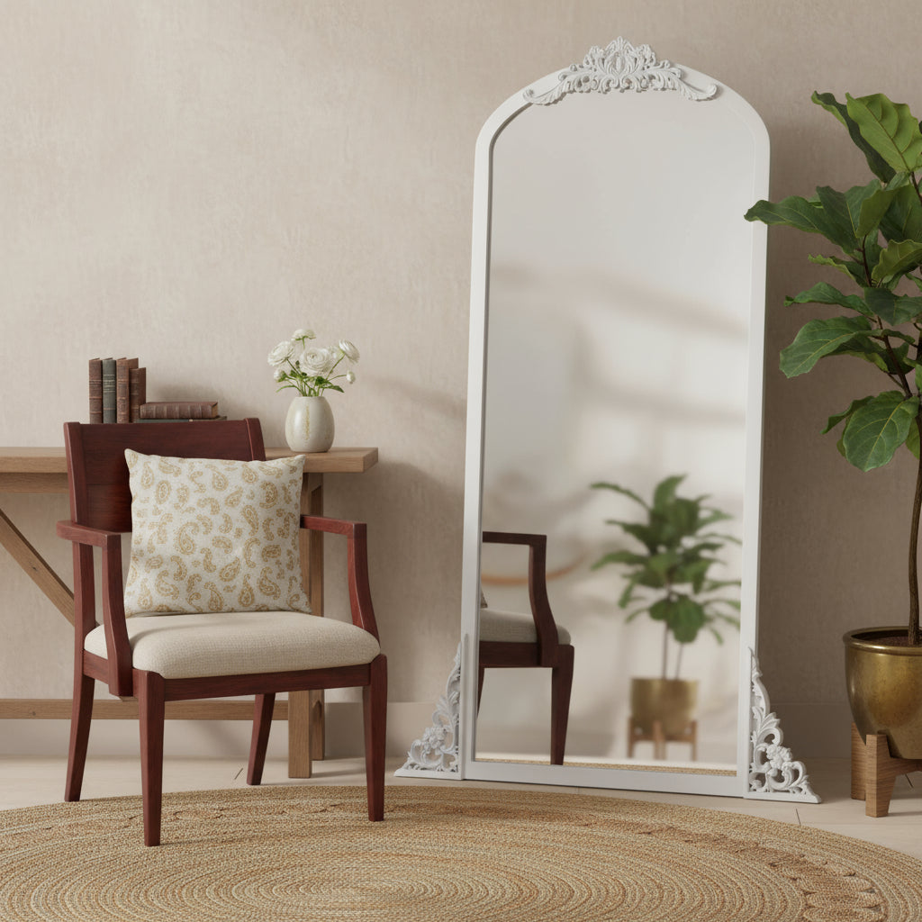 67" White Solid Wood Framed Full Length Mirror - Bed & Bath