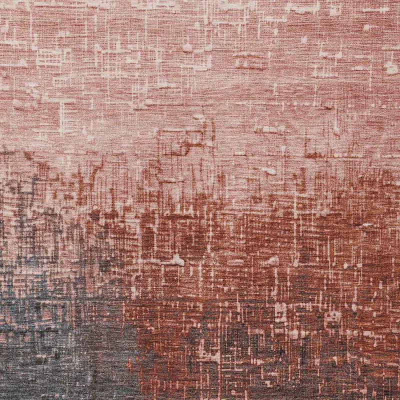 9' X 12' Blush And Dark Gray Ombre Washable Indoor Outdoor Area Rug