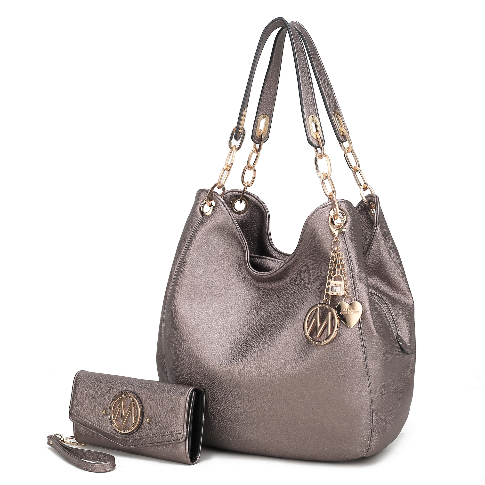 Ashley Vegan Leather Women's Hobo Shoulder Bag with Wallet Bags & Wallets