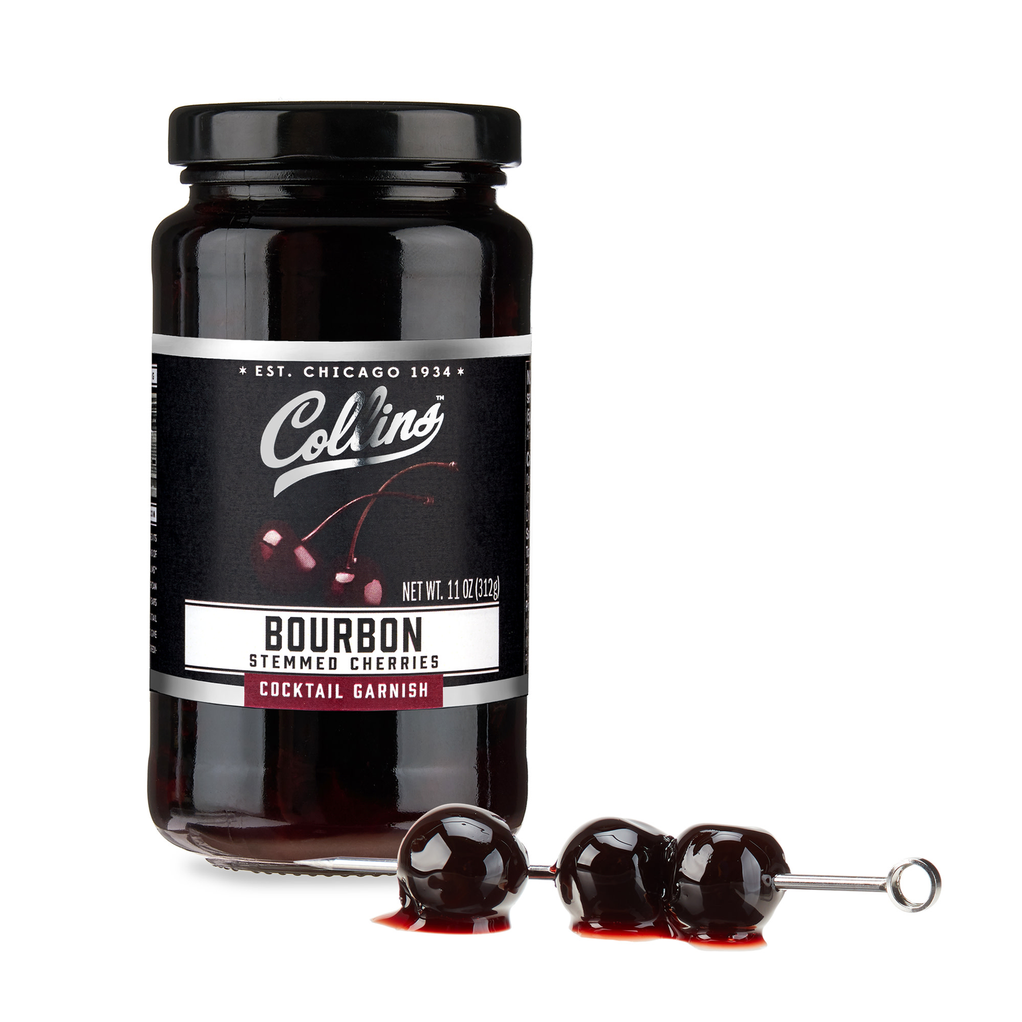 11 oz. Bourbon Cherries by Collins - Black / 1 - Food & Drink