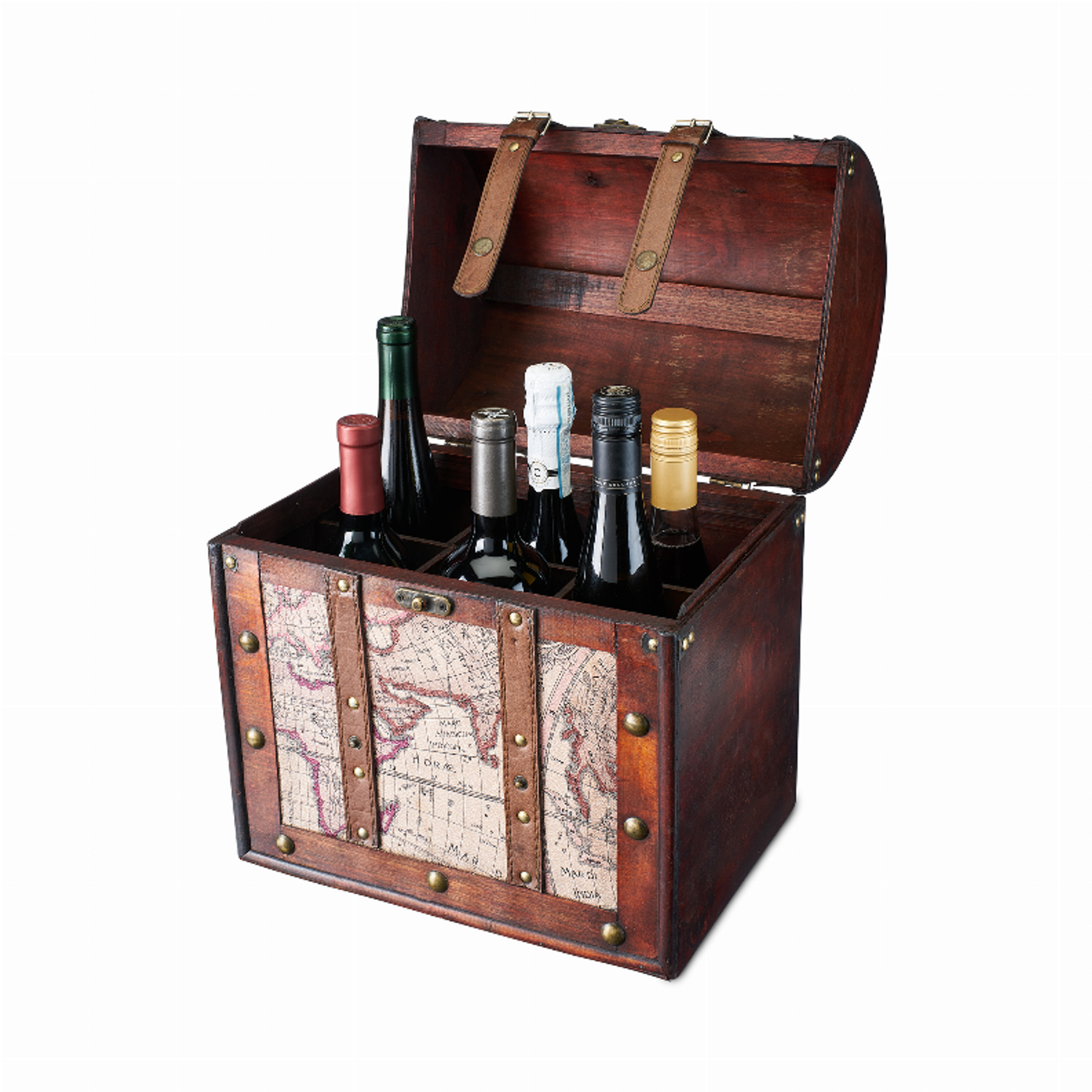 6 Bottle Old World Wooden Wine Box By Twine Parties & Occasions