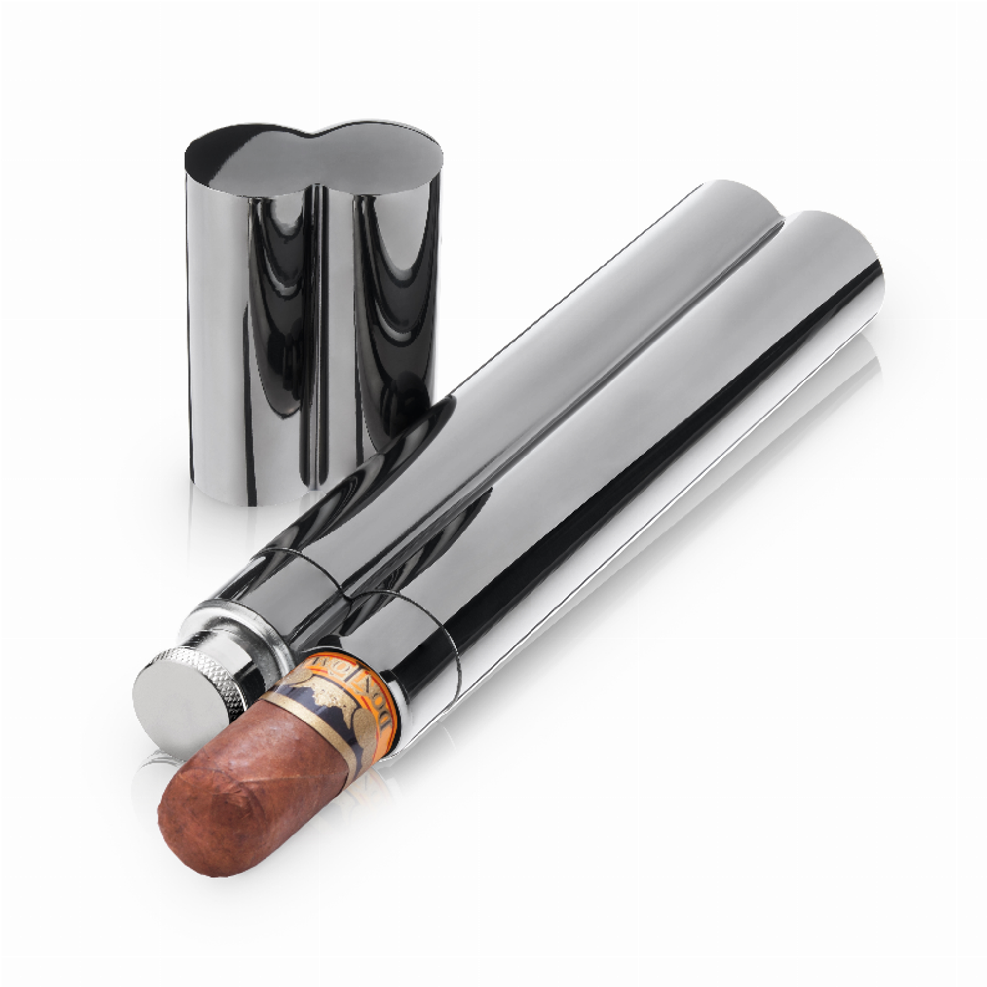 Warren: Gunmetal Cigar Holder And Flask (Viski) Kitchen & Dining