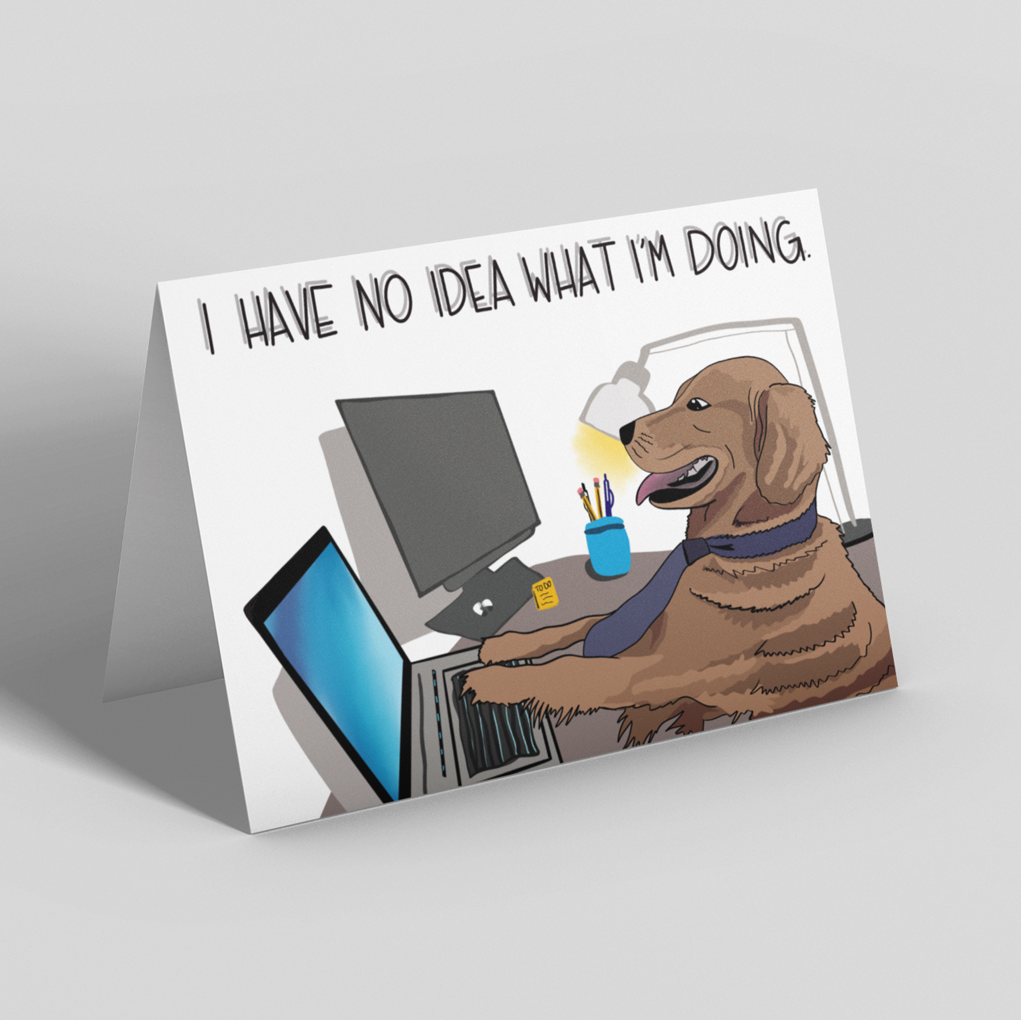 "I Have No Idea What I'm Doing" Dog [meme] - Greeting Card - Pack of 5 - Apparel and Accessories