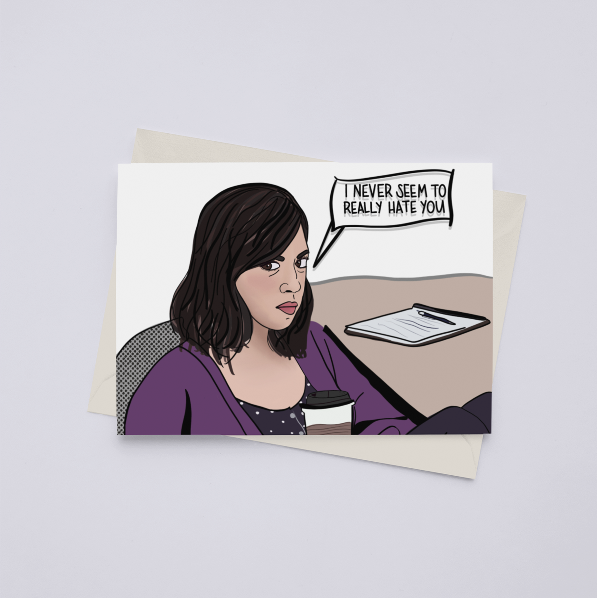 "I never seem to really hate you" - April Ludgate Parks & Rec Greeting Card - Pack of 10 - Apparel and Accessories