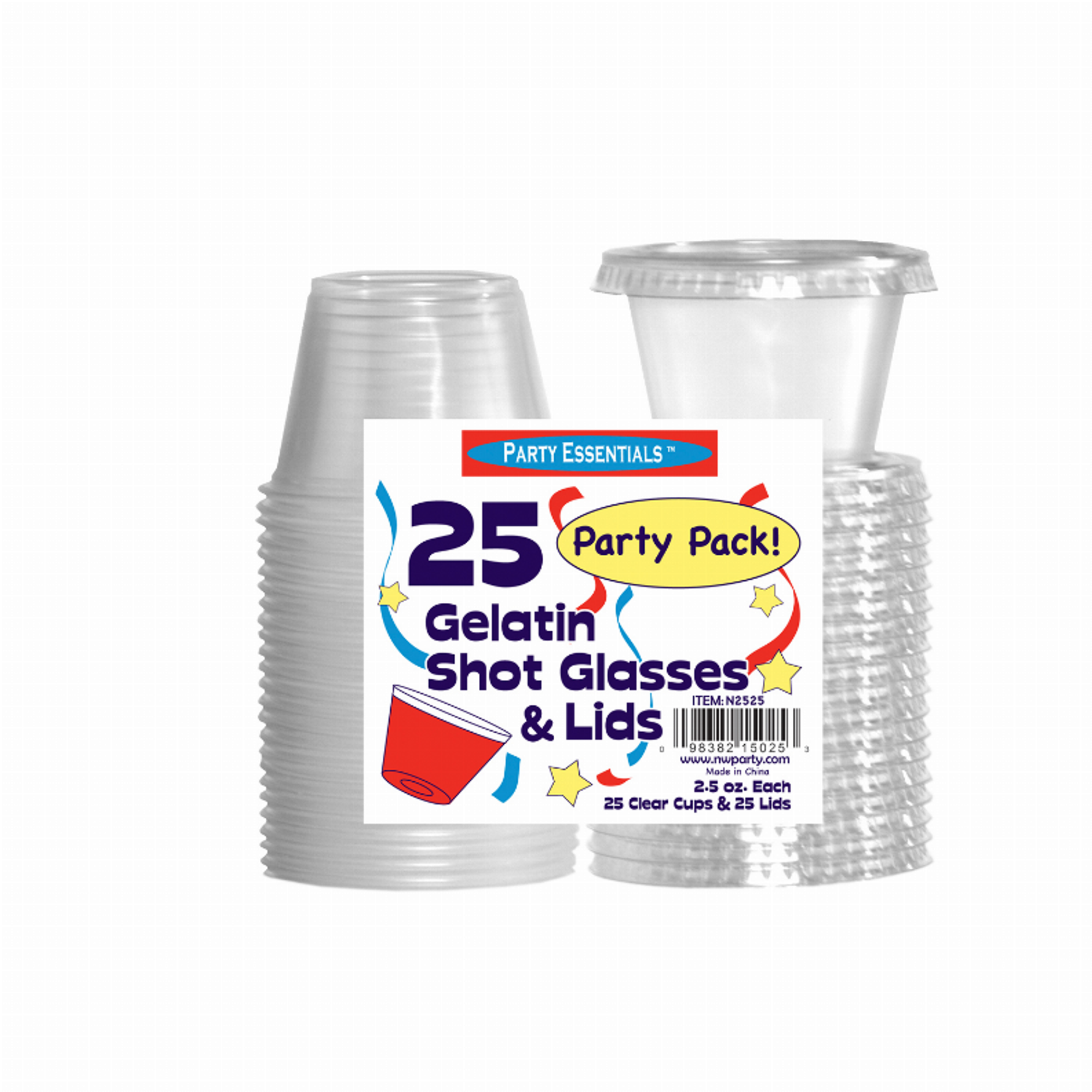 2.5 Oz Jello Shot Cups W/ Lids - Clear / 1 - Parties & Occasions