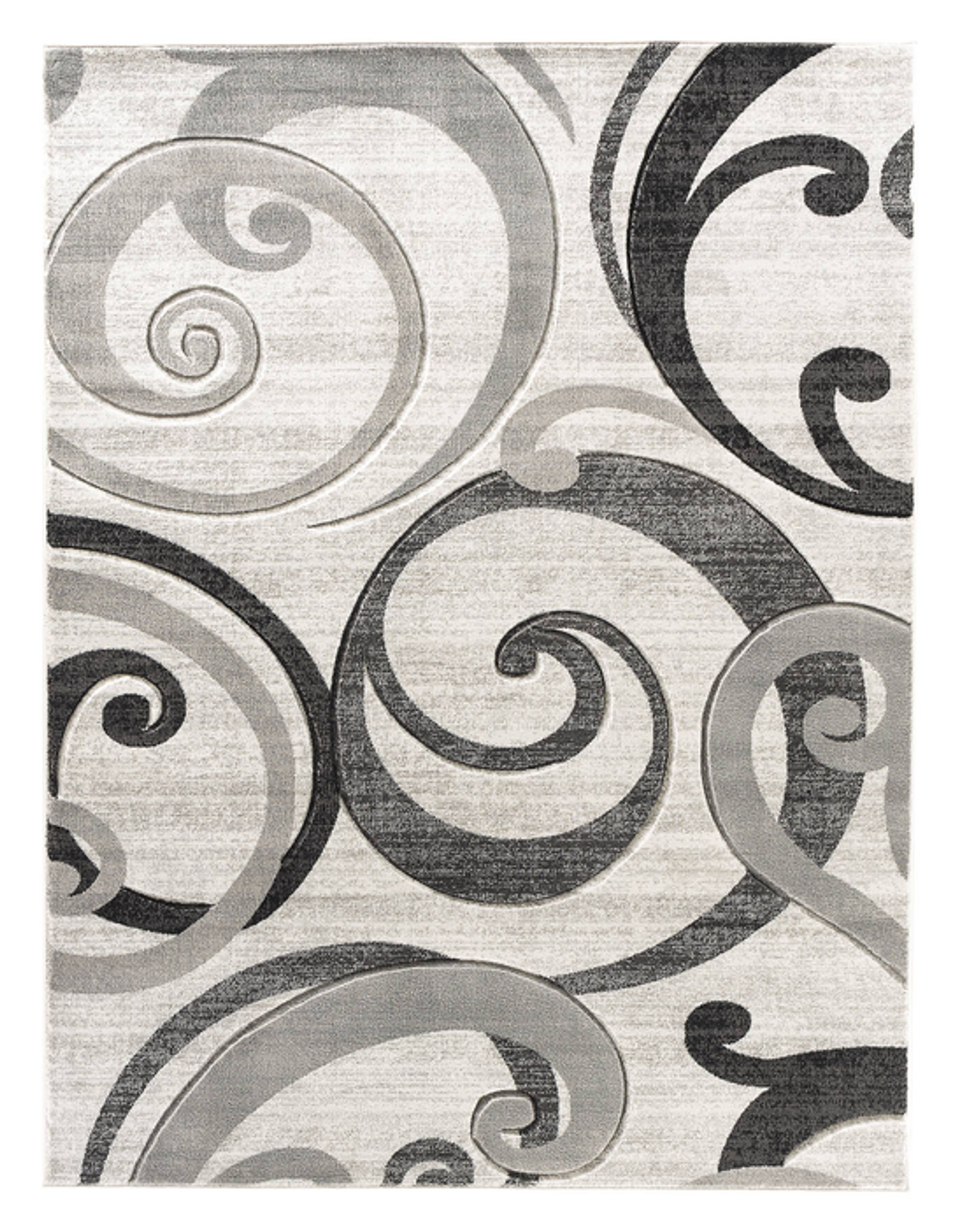 3'8" x 5'6" Grey Swirls Hand-Carved Soft Contemporary Rug - Grey / 1 / 3'8" x 5'6" - Home & Garden