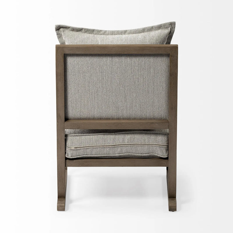 32" Ash Gray and Brown Fabric Arm Chair Homeroots Living Room