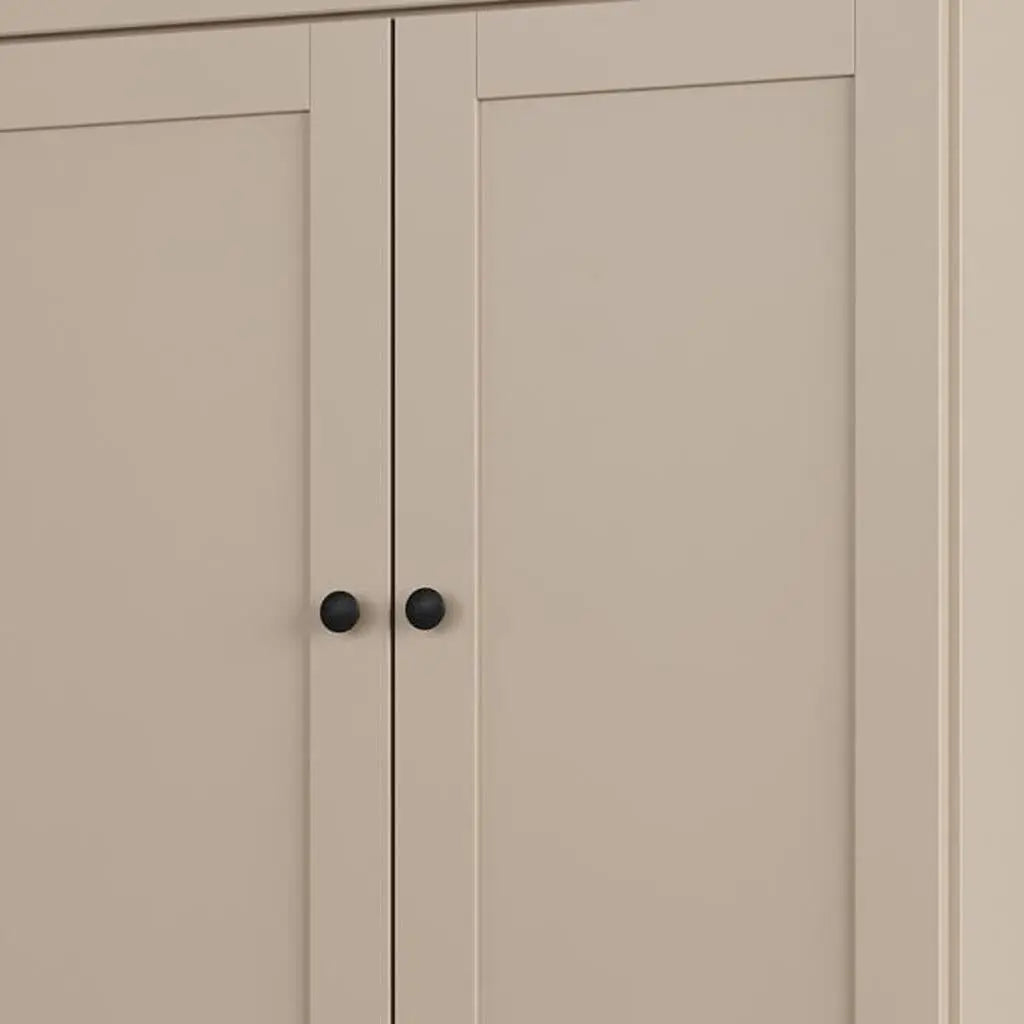 32" Beige Solid Wood Free Standing Four Door Linen Cabinet Homeroots Organization