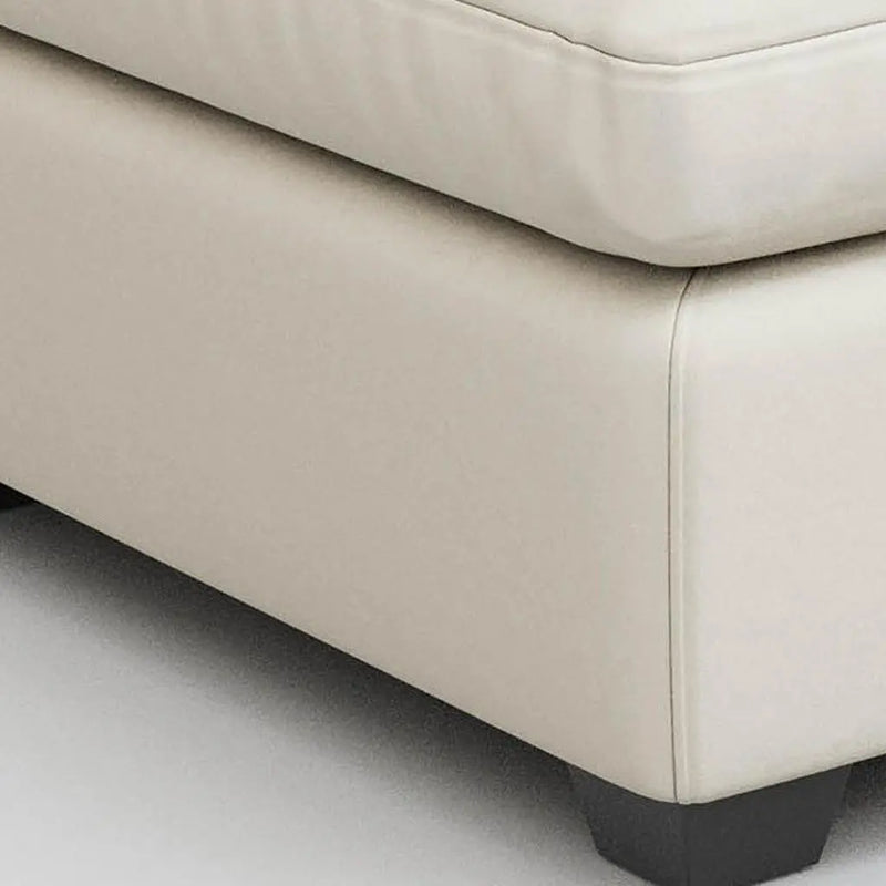 32" Beige and Black Velvet Footstool Homeroots Living Room