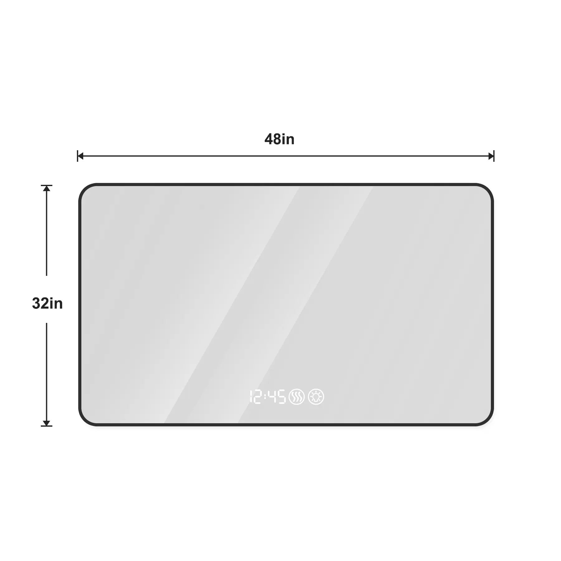 32" Black Aluminum Lighted Framed Bathroom Vanity Mirror Homeroots Bed & Bath