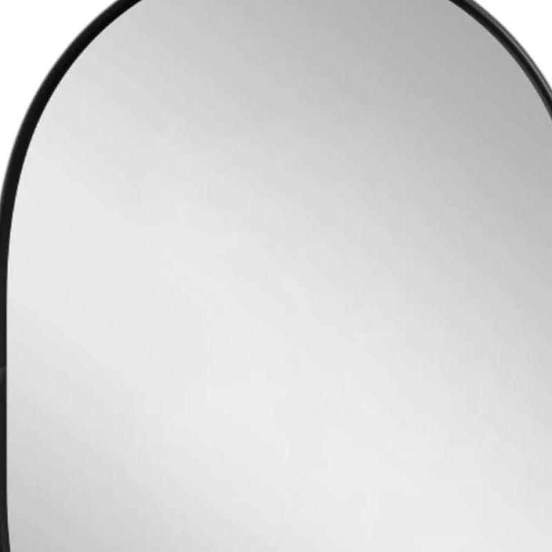 32" Black Aluminum Oval Adjustable Tilting Framed Accent Mirror Homeroots Bed & Bath