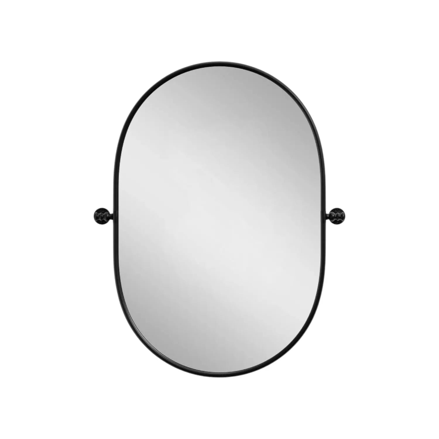 32" Black Aluminum Oval Adjustable Tilting Framed Accent Mirror Homeroots Bed & Bath