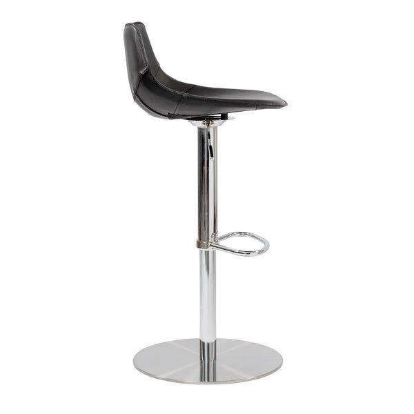 32" Black And Silver Steel Swivel Low Back Bar Height Bar Chair Homeroots Living Room