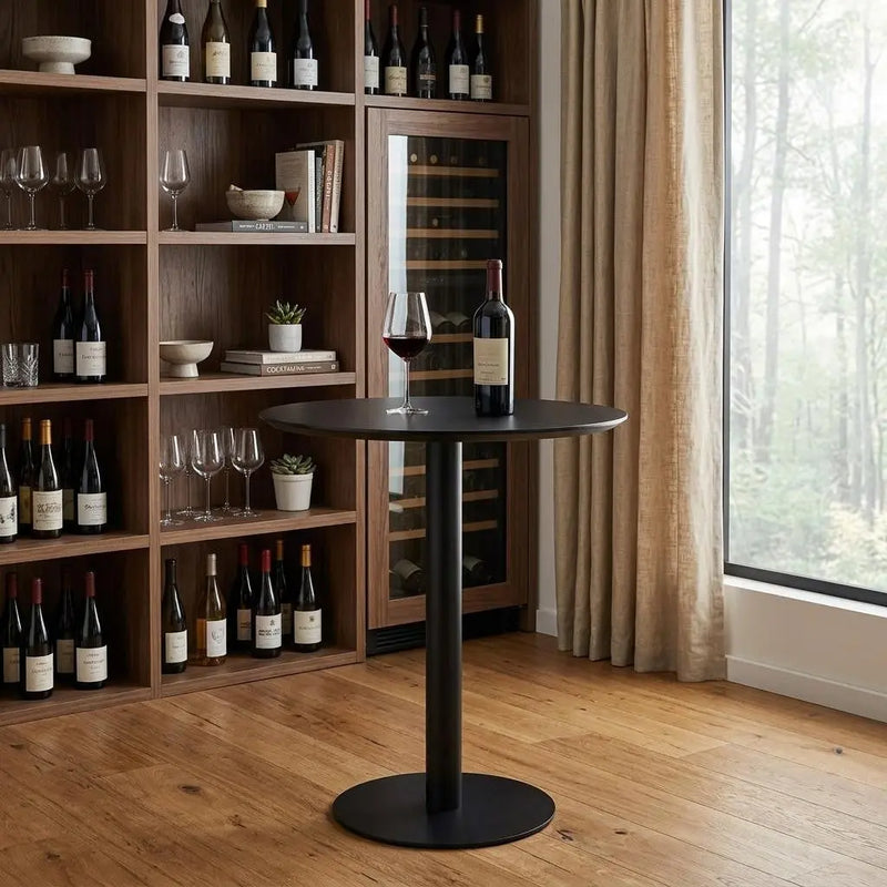 32" Black Rounded Steel Bar Table Homeroots Kitchen & Dining