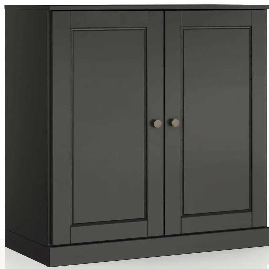 32" Black Solid Wood Free Standing Double Door Linen Cabinet Homeroots Organization