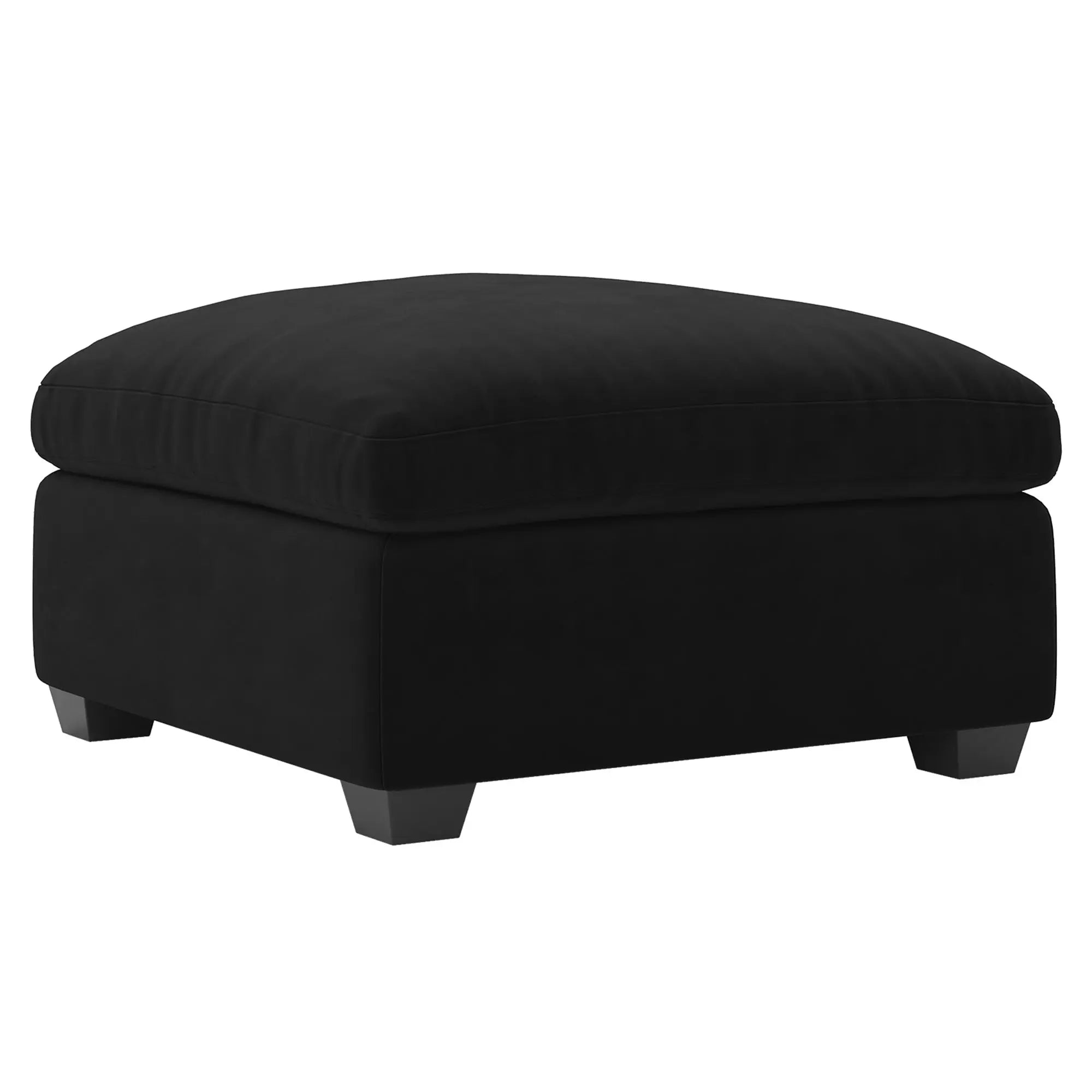 32" Black Velvet Footstool Homeroots Living Room
