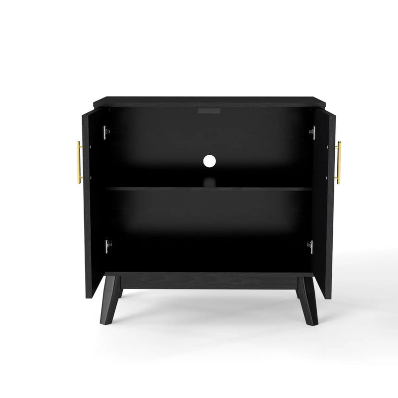 32" Black Wood Accent Cabinet Homeroots