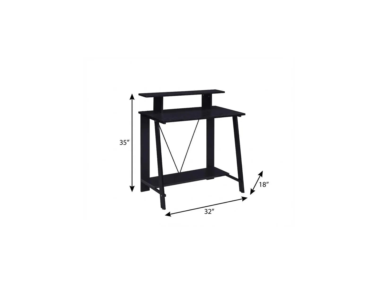 32" Black Writing Desk Homeroots Office