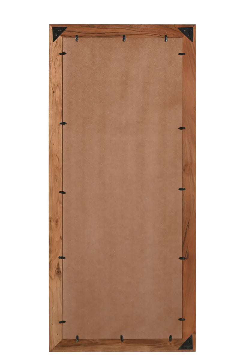 32" Brown Live Edge Solid Wood Full Length Hanging Mirror Homeroots Bed & Bath