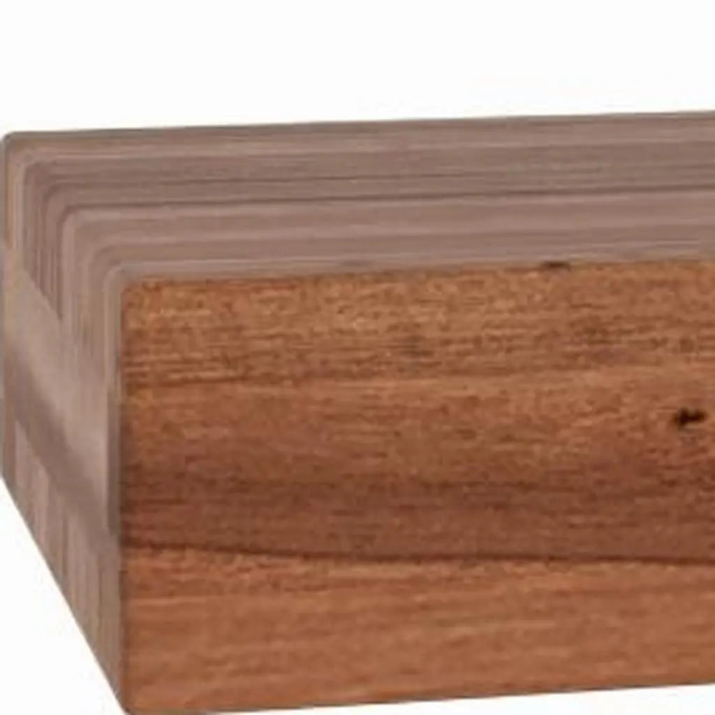 32" Brown Wood Wall Mounted Floating Shelf Homeroots Organization