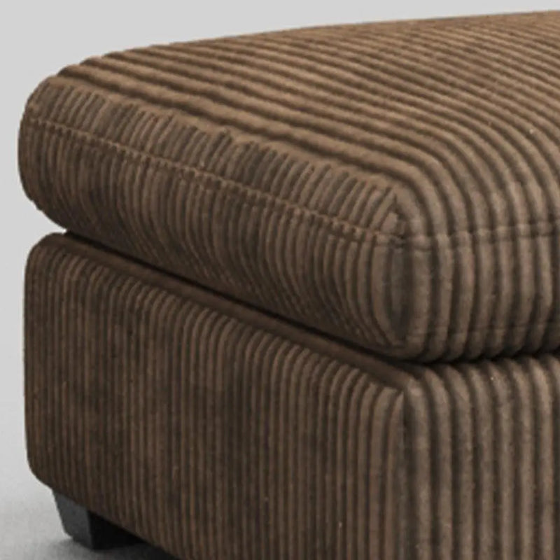 32" Brown and Black Corduroy Ottoman Homeroots Living Room