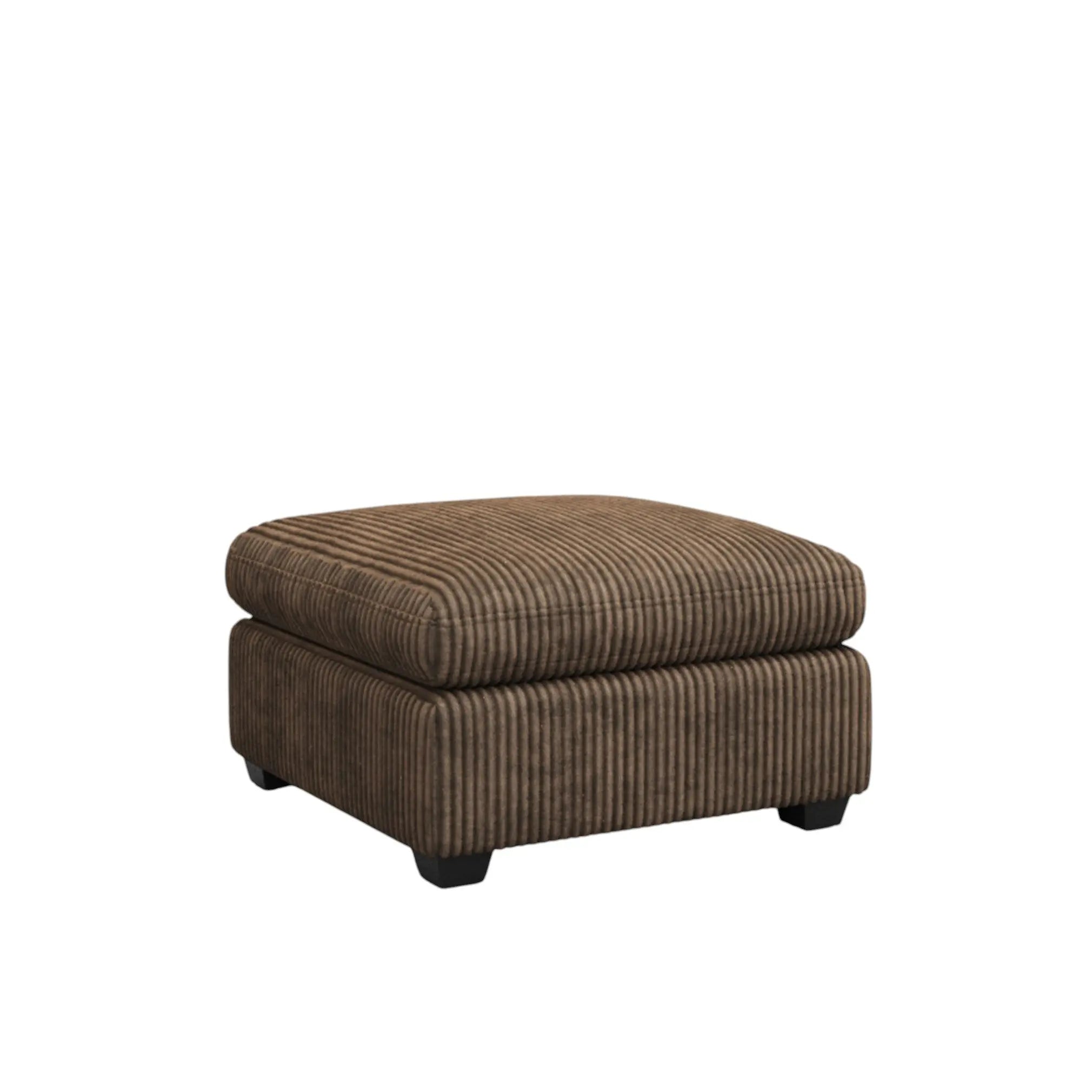 32" Brown and Black Corduroy Ottoman Homeroots Living Room