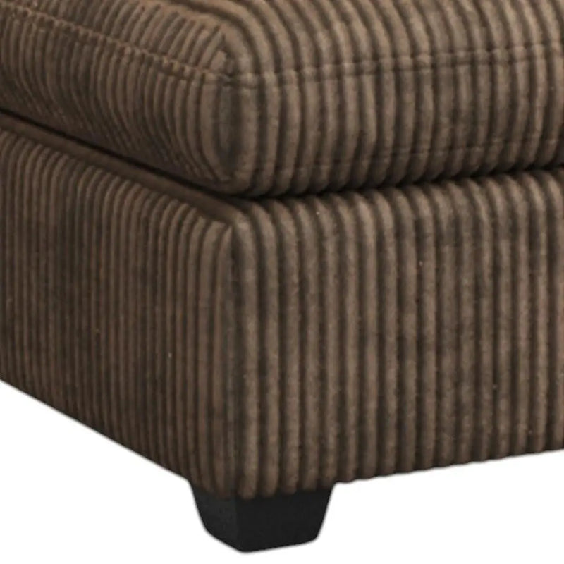 32" Brown and Black Corduroy Ottoman Homeroots Living Room