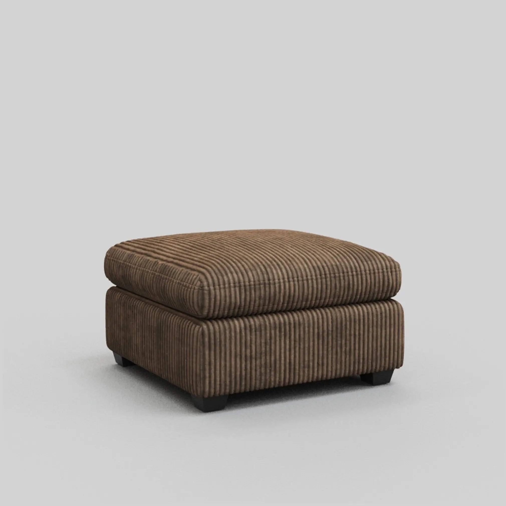 32" Brown and Black Corduroy Ottoman Homeroots Living Room