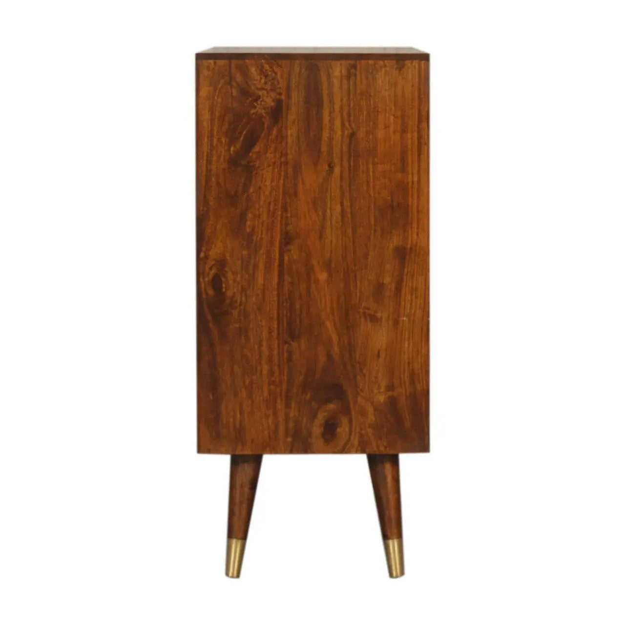 32" Chestnut and Gold Solid Wood Textured Door Accent Cabinet With Two Doors Homeroots Kitchen & Dining