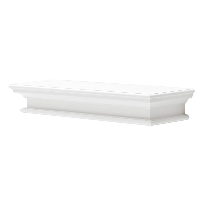 32" Classic White Floating Wall Shelf Homeroots Organization