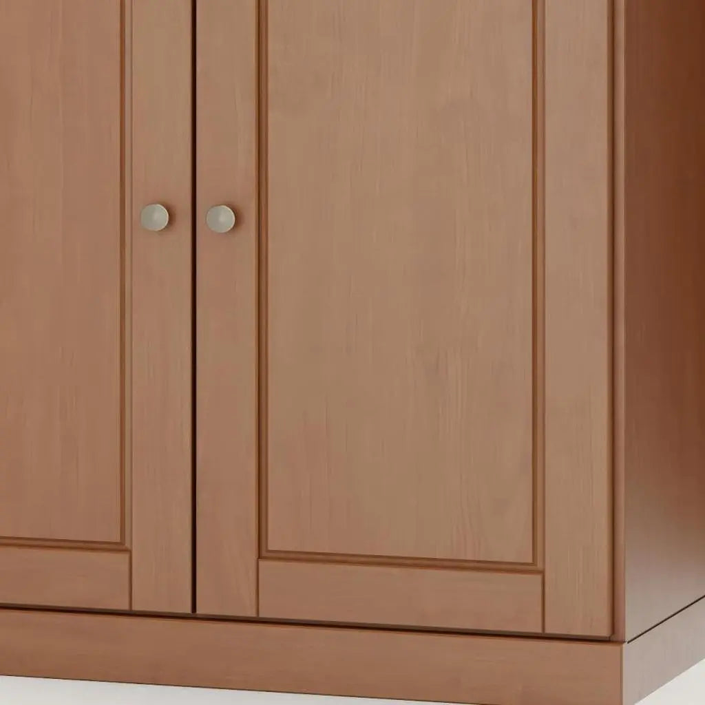 32" Coffee Solid Wood Free Standing Double Door Linen Cabinet Homeroots Organization