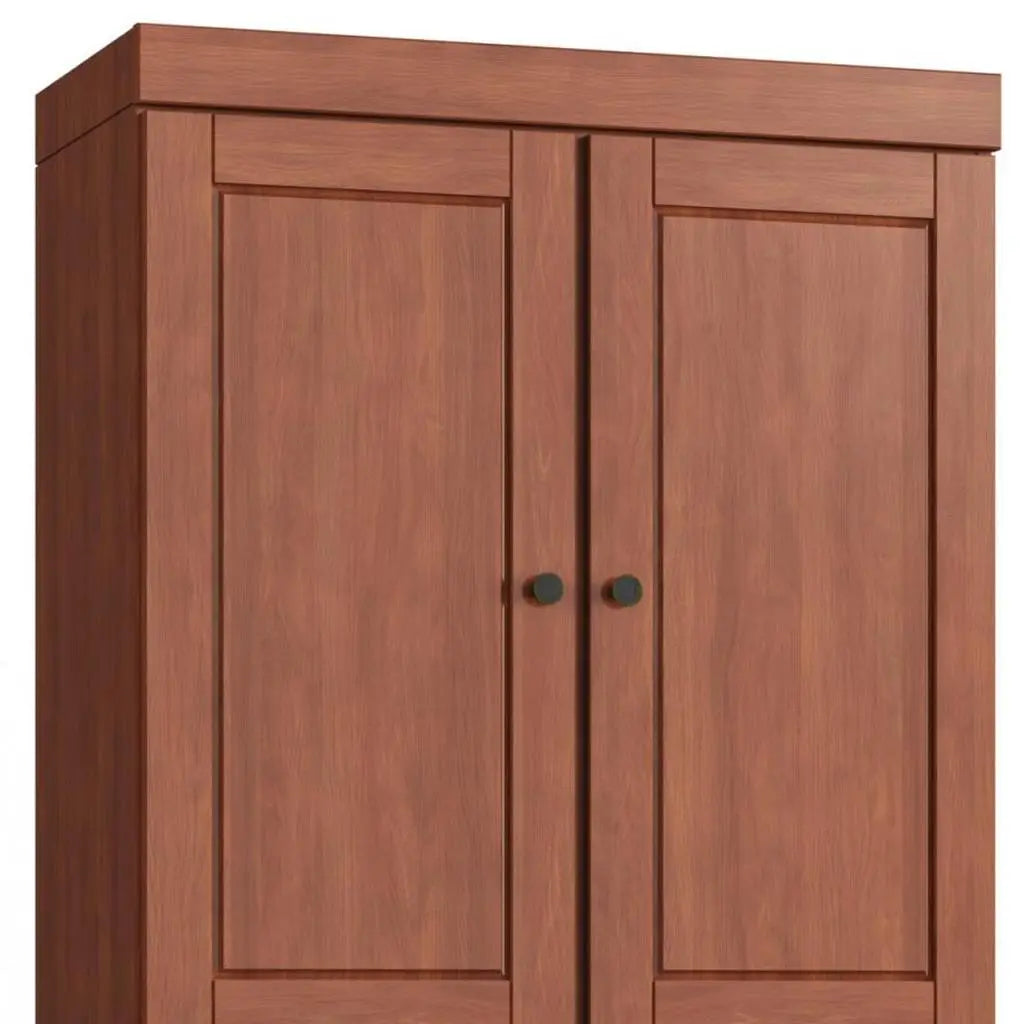 32" Coffee Solid Wood Free Standing Four Door Linen Cabinet Homeroots Organization