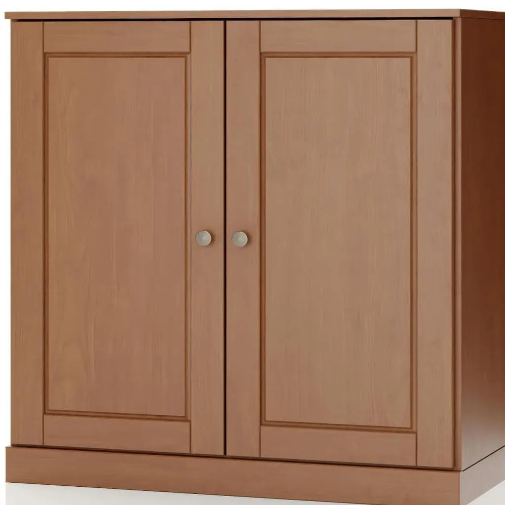32" Coffee Solid Wood Raised Panel Double Door Linen Cabinet Homeroots Organization