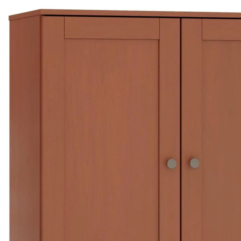 32" Coffee Solid Wood Shaker Style Double Door Linen Cabinet Homeroots Organization