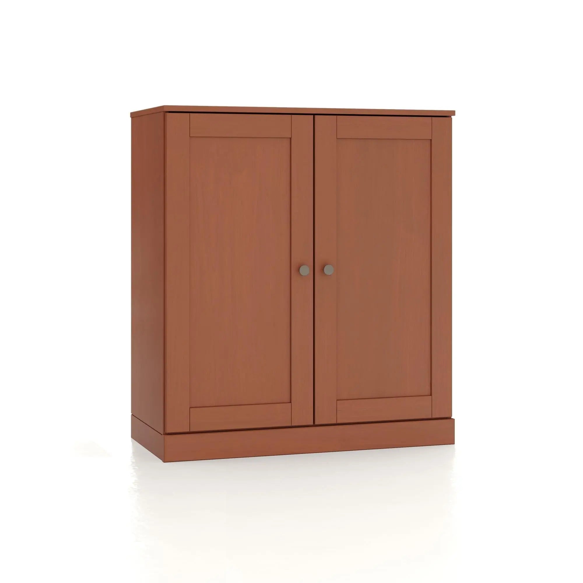 32" Coffee Solid Wood Shaker Style Double Door Linen Cabinet Homeroots Organization